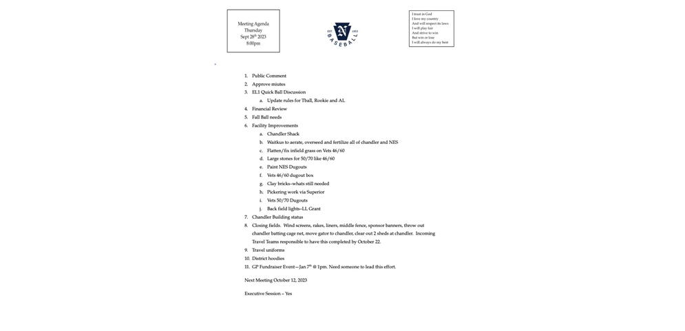 092823 Agenda