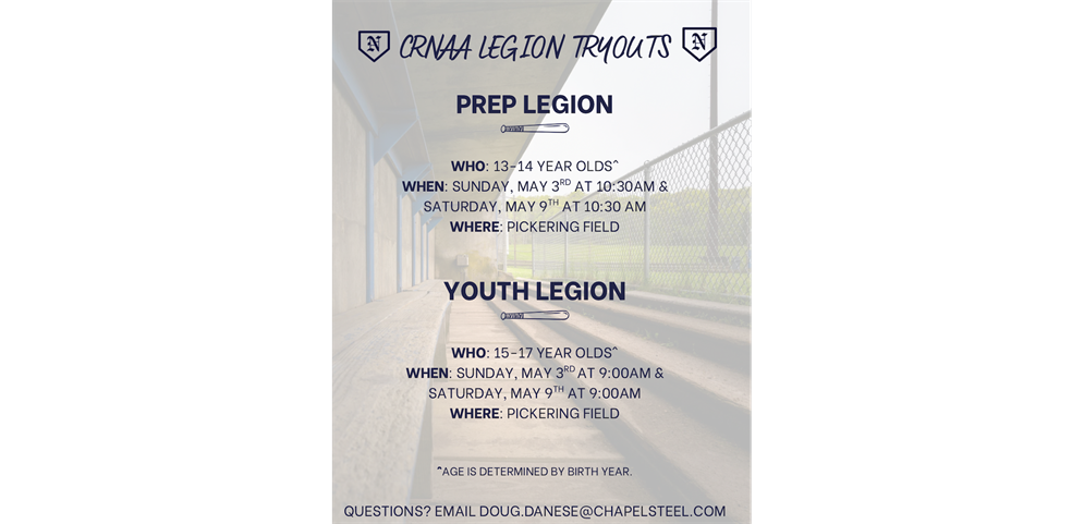 CRNAA Legion Tryouts